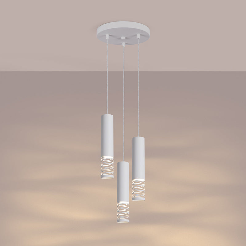 LED Pendelleuchte Lami 3-flammig Weiß – Runde Designlampe-Leuchtezauber