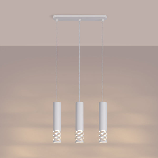 LED Pendelleuchte Liro Lang 3-flammig Weiß – Designleuchte-Leuchtezauber