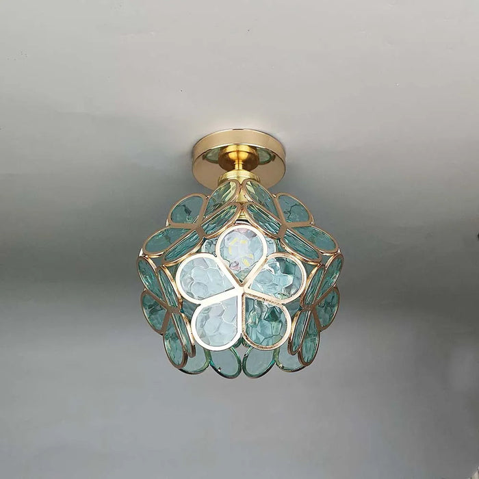 Design-Deckenleuchte aus Glas im floralen Stil-Leuchtezauber