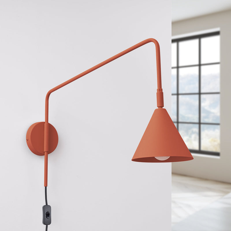Wandleuchte Nox Roter Ocker Ausdrucksstarke Wandlampe In Warmer Ockerfarbe-Leuchtezauber