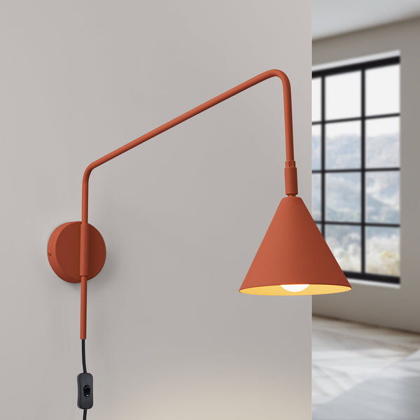 Wandleuchte Nox Roter Ocker Ausdrucksstarke Wandlampe In Warmer Ockerfarbe-Leuchtezauber