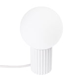 Tischlampe Halo Weiß – Runde Leuchte Mit Weißem Schirm, Modern-Leuchtezauber