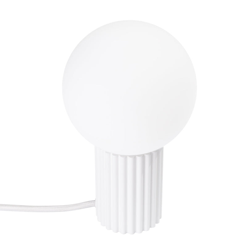 Tischlampe Halo Weiß – Runde Leuchte Mit Weißem Schirm, Modern-Leuchtezauber