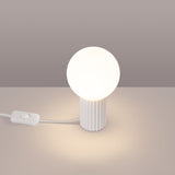 Tischlampe Halo Weiß – Runde Leuchte Mit Weißem Schirm, Modern-Leuchtezauber