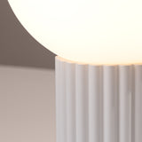 Tischlampe Halo Weiß – Runde Leuchte Mit Weißem Schirm, Modern-Leuchtezauber