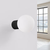 Wandleuchte Halo Schwarz Ip44 Schlichte Wandlampe In Tiefem Schwarz Für Bad & Flur-Leuchtezauber