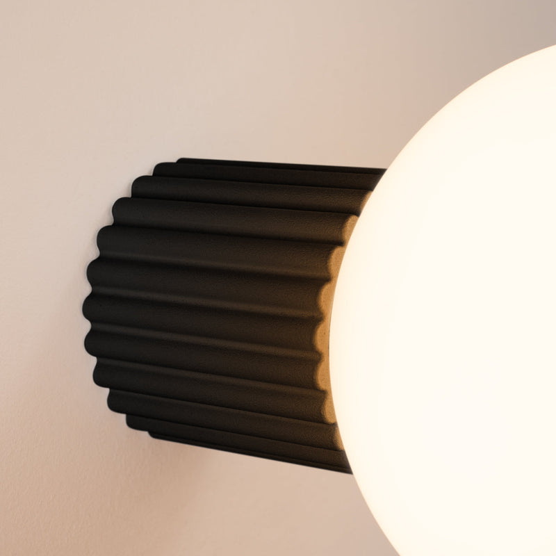 Wandleuchte Halo Schwarz Ip44 Schlichte Wandlampe In Tiefem Schwarz Für Bad & Flur-Leuchtezauber