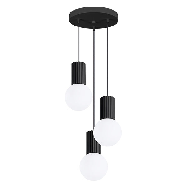 LED Pendelleuchte Halo 3-flammig Schwarz – Design Deckenleuchte-Leuchtezauber