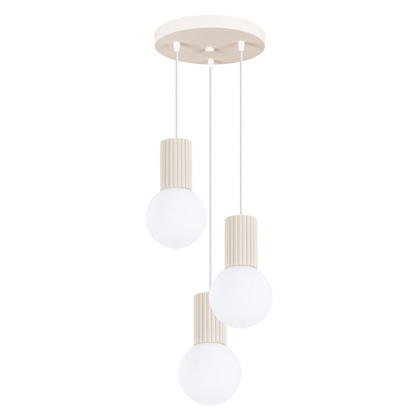 LED Pendelleuchte Halo 3-flammig Beige – Minimalistisches Design-Leuchtezauber
