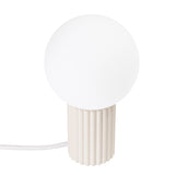 Tischlampe Halo Beige – Runde Stofflampe Mit E27-Fassung In Beige-Leuchtezauber
