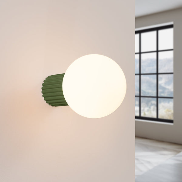 Wandleuchte Halo Olivgrün Ip44 Moderne Wandlampe In Trendigem Olivgrün-Leuchtezauber
