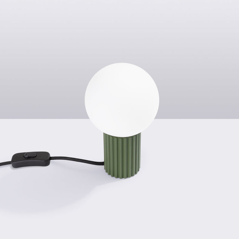 Tischlampe Halo Olivgrün – Stilvolle Tischlampe In Oliv, E27-Kompatibel-Leuchtezauber