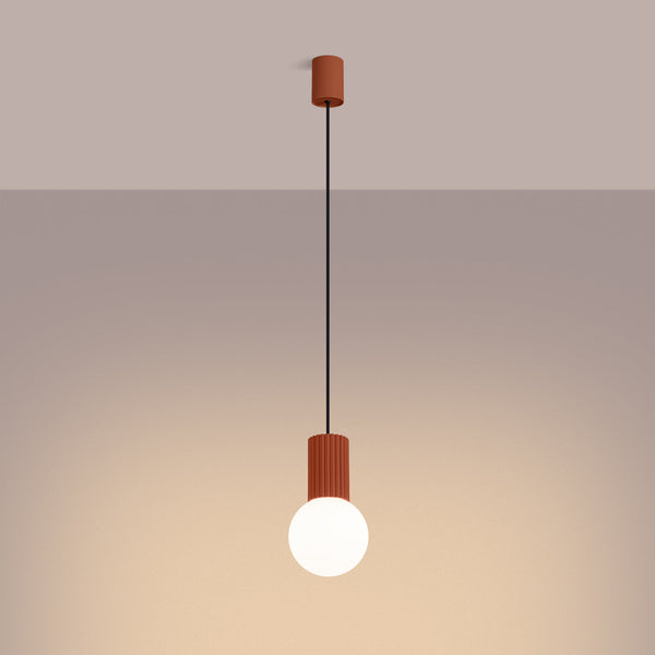 LED Pendelleuchte Halo 1-flammig Roter Ocker – Modernes Design-Leuchtezauber