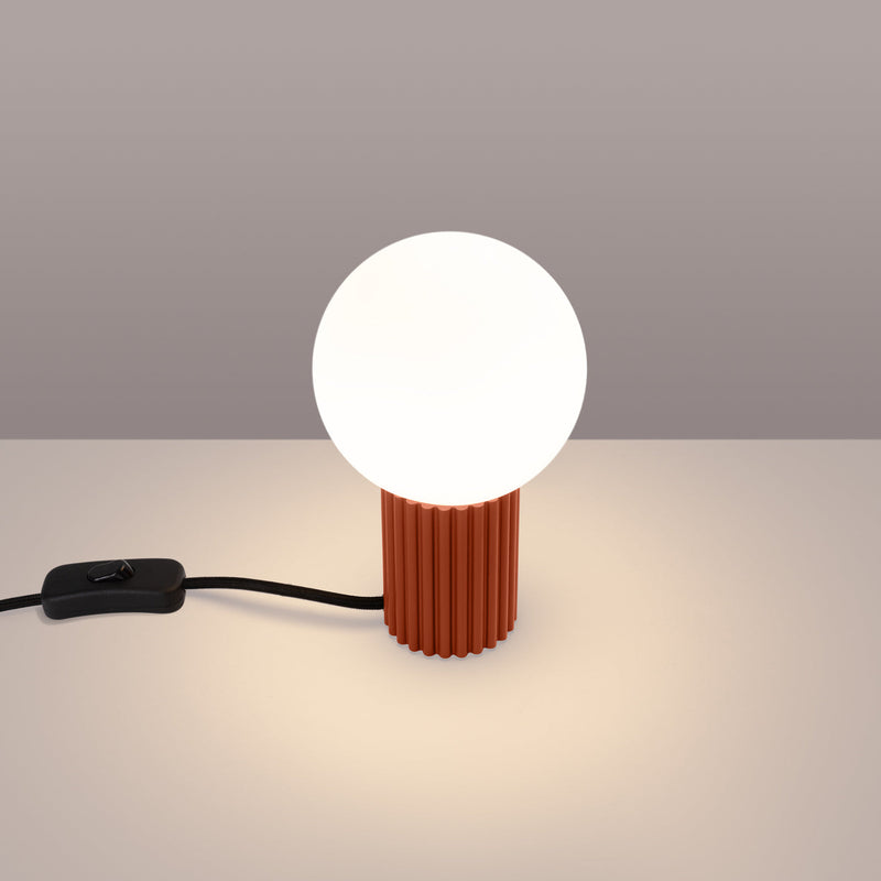 Tischlampe Halo Roter Ocker – Design-Tischleuchte In Ockerton-Leuchtezauber
