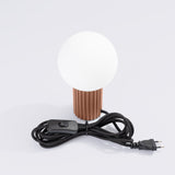 Tischlampe Halo Mokka – Runde Tischlampe In Mokka Mit Textilschirm-Leuchtezauber