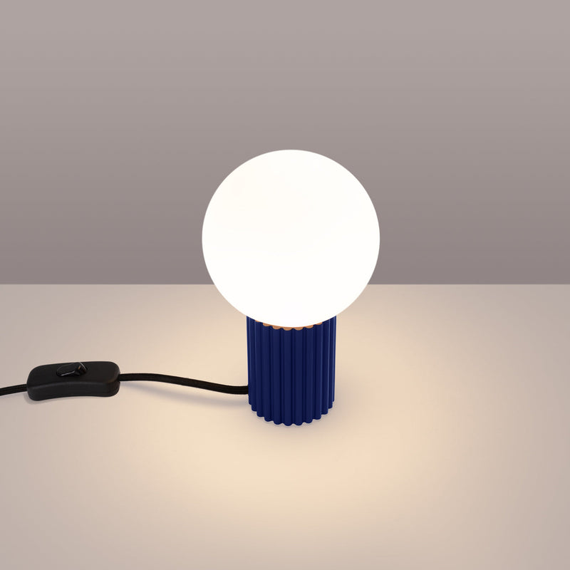 Tischlampe Halo Ultramarin – Farbige Tischleuchte In Blau, E27-Fassung-Leuchtezauber
