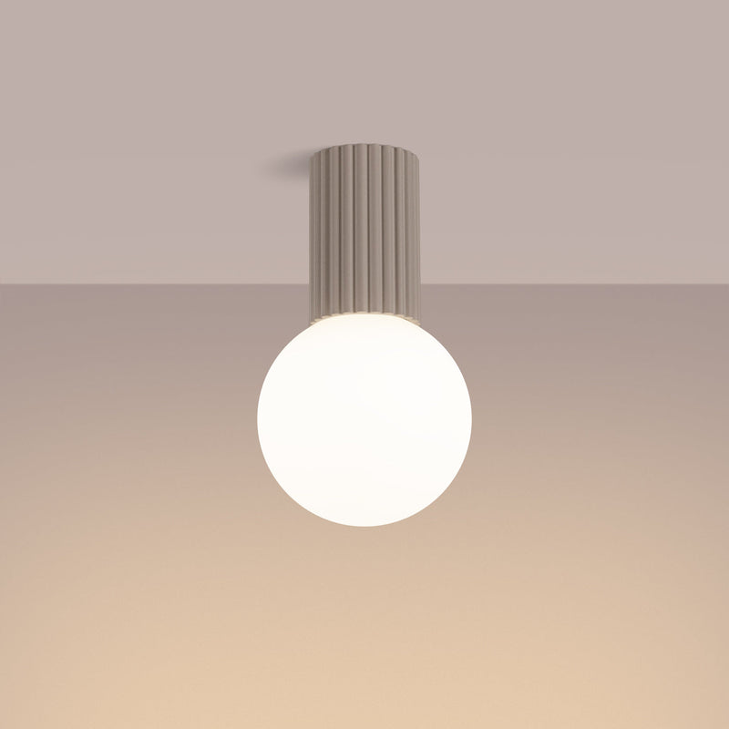Deckenlampe Halo Taupe Ip44 Moderne Farbe Für Bad & Flur-Leuchtezauber