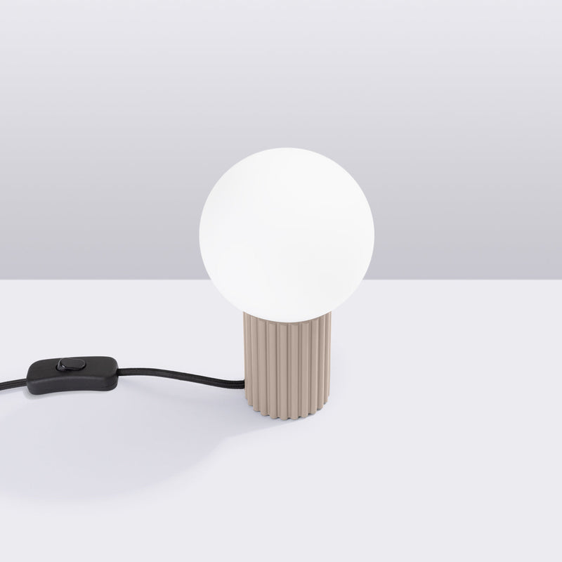 Tischlampe Halo Taupe – Led-Fähige Tischlampe In Warmem Taupe-Leuchtezauber