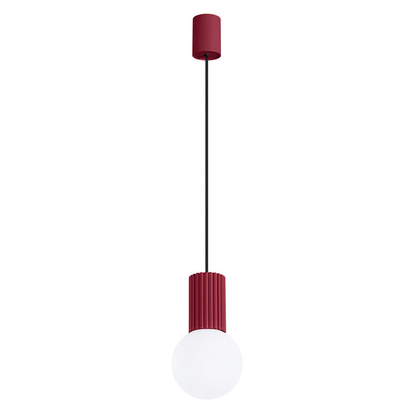 LED Pendelleuchte Halo 1-flammig Burgunderrot – Modernes Design-Leuchtezauber