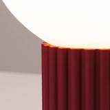 Tischlampe Halo Burgunderrot – Runde Tischleuchte Mit Stoffschirm-Leuchtezauber