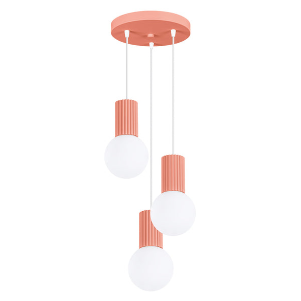 LED Pendelleuchte Halo 3-flammig Apricot – Modernes Design-Leuchtezauber