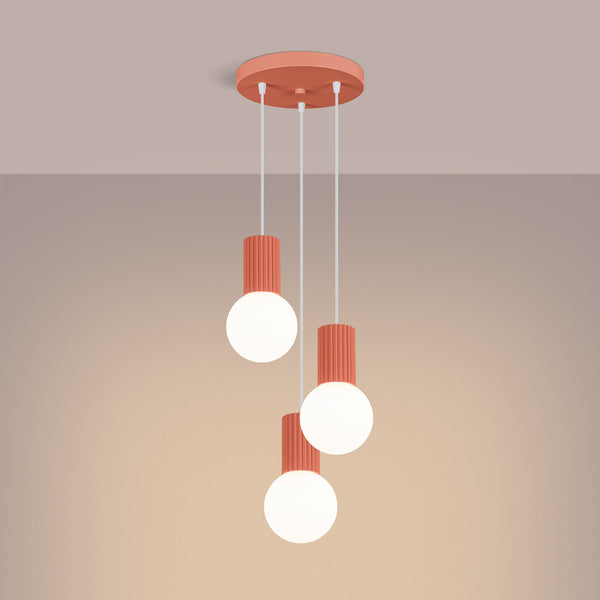 LED Pendelleuchte Halo 3-flammig Apricot – Modernes Design-Leuchtezauber