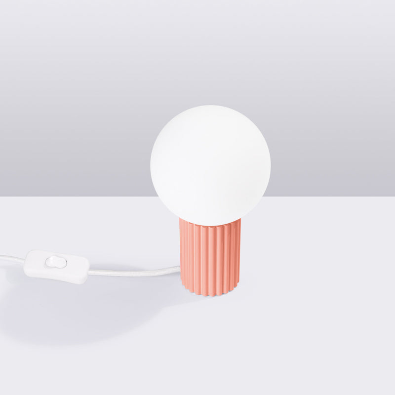 Tischlampe Halo Apricot – Runde Tischleuchte In Apricot, Led-Fähig-Leuchtezauber
