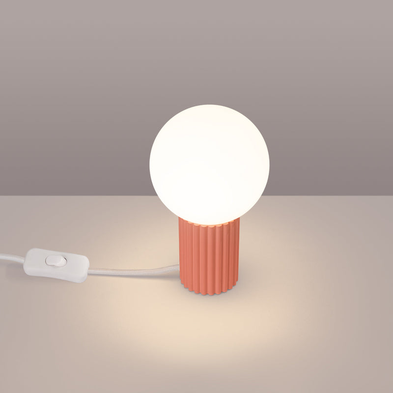 Tischlampe Halo Apricot – Runde Tischleuchte In Apricot, Led-Fähig-Leuchtezauber