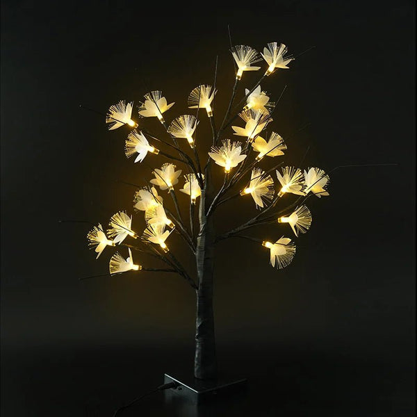 Weiß Birke Fiberglas Blume Baum Licht-Leuchtezauber