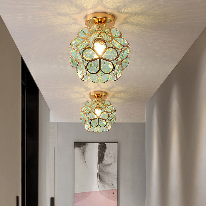 Design-Deckenleuchte aus Glas im floralen Stil-Leuchtezauber