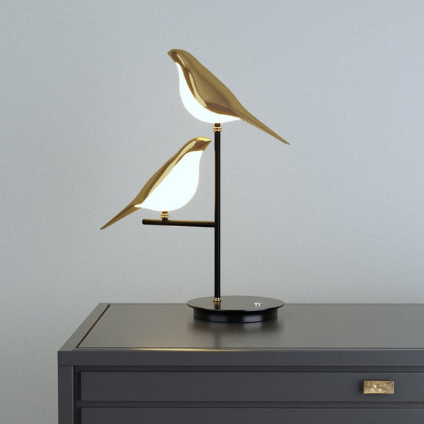 BirdLamp – Stilvolle LED-Tischlampe mit goldenem Vogel-Design-Leuchtezauber