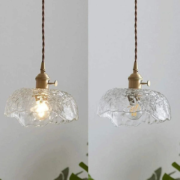 Unregelmäßige Hängelampe aus Messingglas-Leuchtezauber