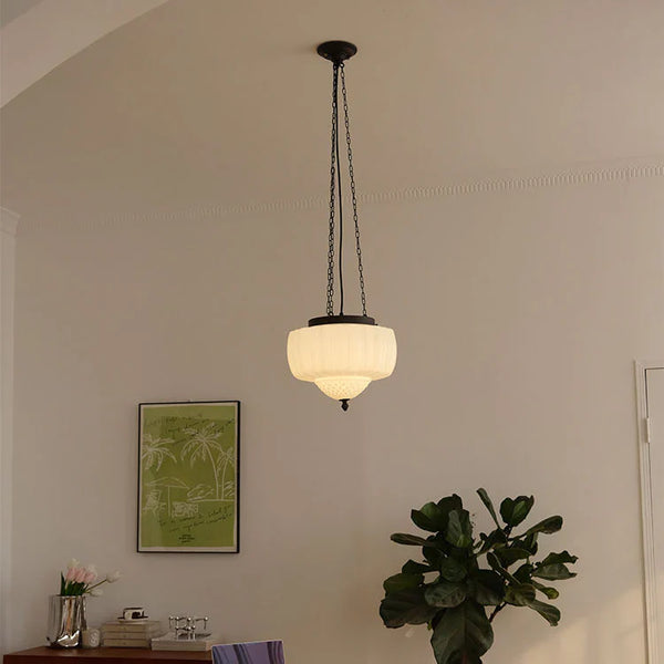 Moderne weiße minimalistische Hängelampe-Leuchtezauber
