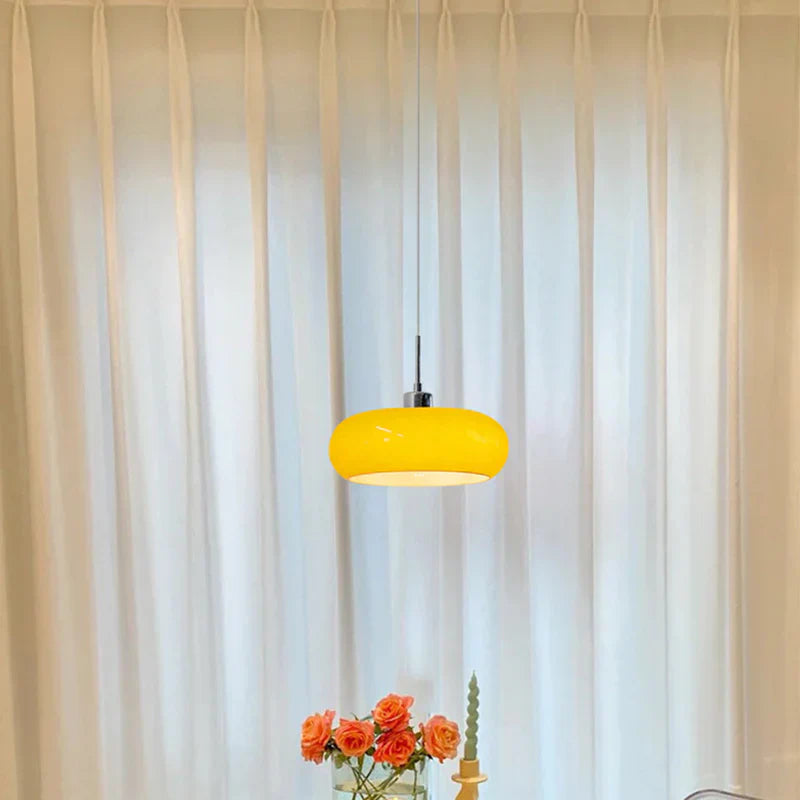Hailie Brotförmige Glas-Hängelampe-Leuchtezauber