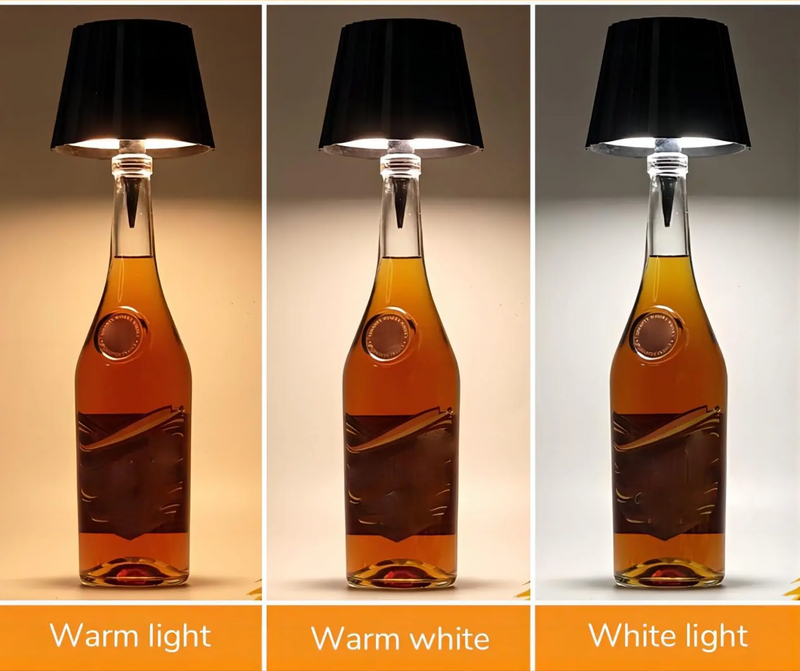 LumoVino – Kabellose Weinflaschen-Tischlampe mit Touch-Steuerung & Stufenloser Dimmung-Leuchtezauber