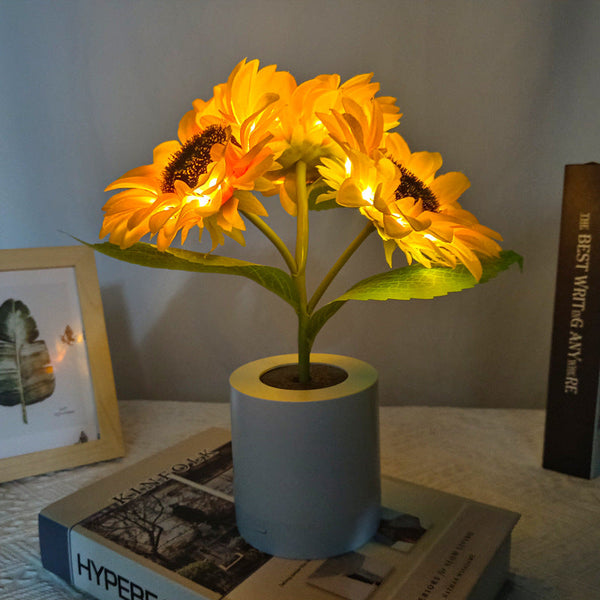 Glitzernde Sonnenblume Lampe für auf Tisch-Leuchtezauber