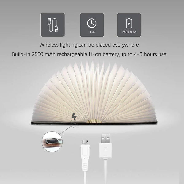 Enchanted Book Lampe für auf Tisch mit warmem Licht-Leuchtezauber