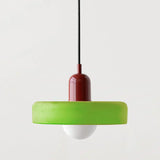 Bauhaus-Pendelleuchte aus farbigem Glas-Leuchtezauber