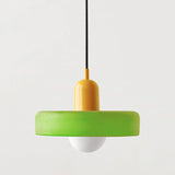 Bauhaus-Pendelleuchte aus farbigem Glas-Leuchtezauber