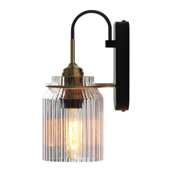 Vintage Wandlampe mit geripptem Glasschirm-Leuchtezauber