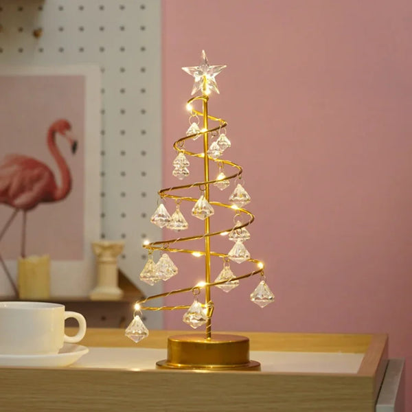 Kristall-Tischlampe in Form eines bezaubernden Weihnachtsbaums-Leuchtezauber