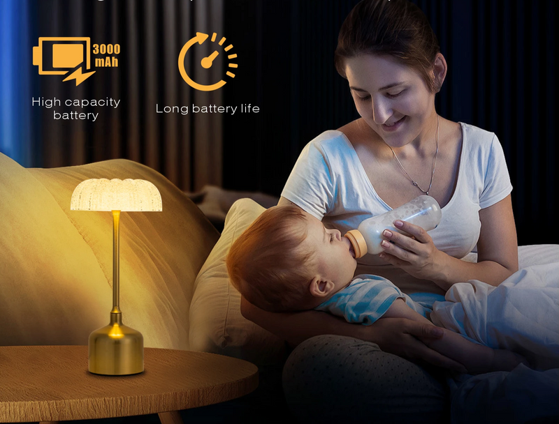 LumiVintage 3000 – Retro LED Tischlampe mit Touch-Dimmung und 3000mAh Akku-Leuchtezauber