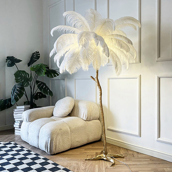 Nordic Ostrich Feathers Stehleuchte-Leuchtezauber