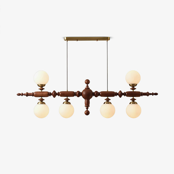 Zeitloser LED-Kronleuchter aus Cambridge-Holz-Leuchtezauber