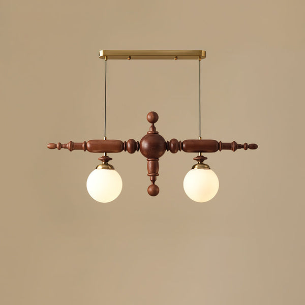 Zeitloser LED-Kronleuchter aus Cambridge-Holz-Leuchtezauber