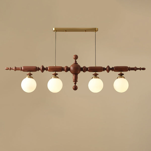 Zeitloser LED-Kronleuchter aus Cambridge-Holz-Leuchtezauber