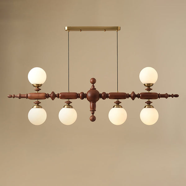 Zeitloser LED-Kronleuchter aus Cambridge-Holz-Leuchtezauber