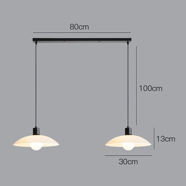 Minimalistische Hängelampe aus weißem Verbundglas-Leuchtezauber