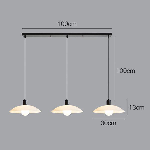 Minimalistische Hängelampe aus weißem Verbundglas-Leuchtezauber