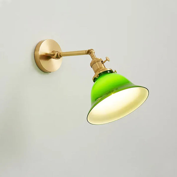 Einstellbar Vintage-Wandlampe aus grünem Glas-Leuchtezauber